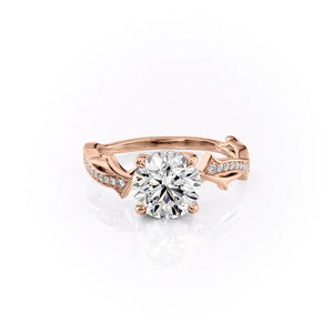 The Pave Twig Set With A 1.5 Carat Round Moissanite