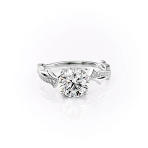 The Pave Twig Set With A Round Moissanite