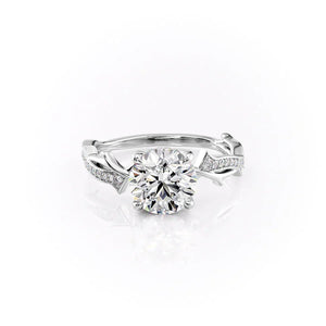 The Pave Twig Set With A 1 Carat Round Lab Diamond