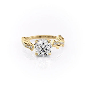 The Pave Twig Set With A Round Moissanite