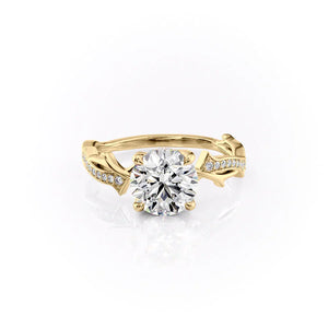 The Pave Twig Set With A 1 Carat Round Lab Diamond