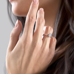 The Pave Twig Set With A 3 Carat Radiant Lab Diamond