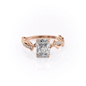 The Pave Twig Set With A Radiant Moissanite