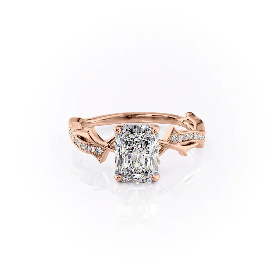 The Pave Twig Set With A 1.5 Carat Radiant Lab Diamond