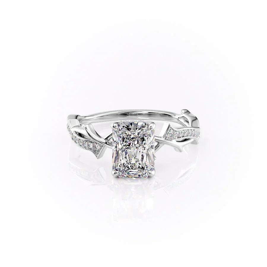 The Pave Twig Set With A Radiant Moissanite