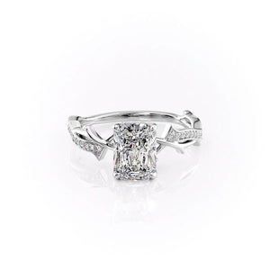 The Pave Twig Set With A Radiant Moissanite