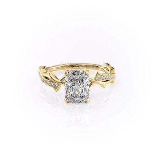 The Pave Twig Set With A Radiant Moissanite