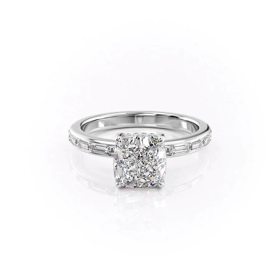The Jennifer Set With A 1.5 Carat Cushion Moissanite