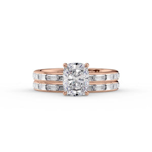 The Jennifer Set With A 2 Carat Elongated Cushion Moissanite