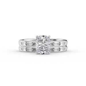 The Jennifer Set With A 1.5 Carat Elongated Cushion Lab Diamond