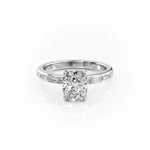 The Jennifer Set With A 2 Carat Elongated Cushion Moissanite