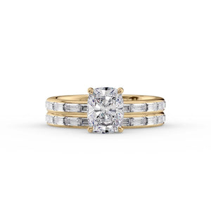 The Jennifer Set With A 2 Carat Elongated Cushion Moissanite
