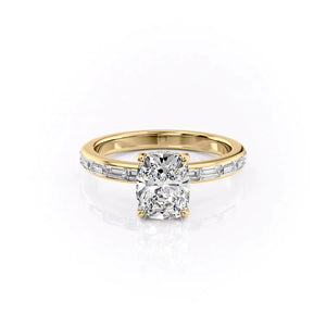The Jennifer Set With A 2 Carat Elongated Cushion Moissanite