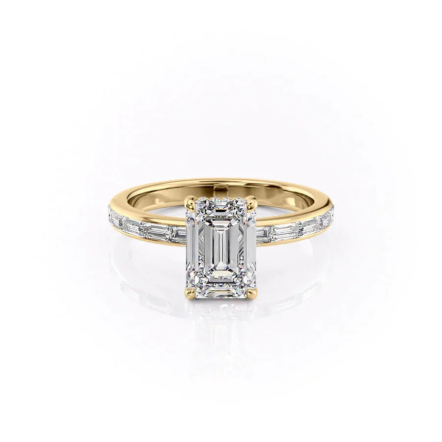 The Jennifer Set With A 4.5 Carat Emerald Moissanite