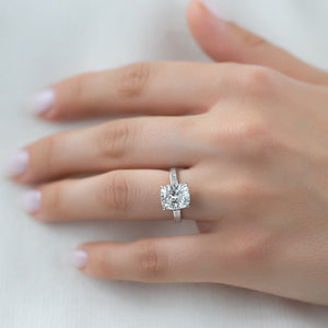 The Jennifer Set With A 2 Carat Elongated Cushion Moissanite