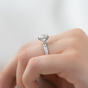 The Jennifer Set With A 2 Carat Elongated Cushion Moissanite