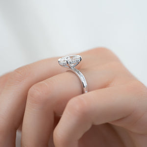 The Jennifer Set With A 2 Carat Elongated Cushion Moissanite