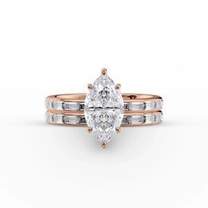 The Jennifer Set With A 5 Carat Marquise Moissanite