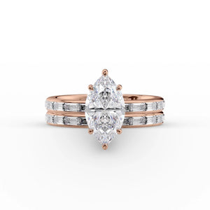 The Jennifer Set With A 3 Carat Marquise Lab Diamond