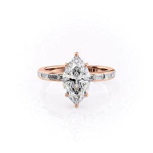 The Jennifer Set With A 2.5 Carat Marquise Lab Diamond