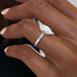 The Jennifer Set With A 1 Carat Marquise Moissanite