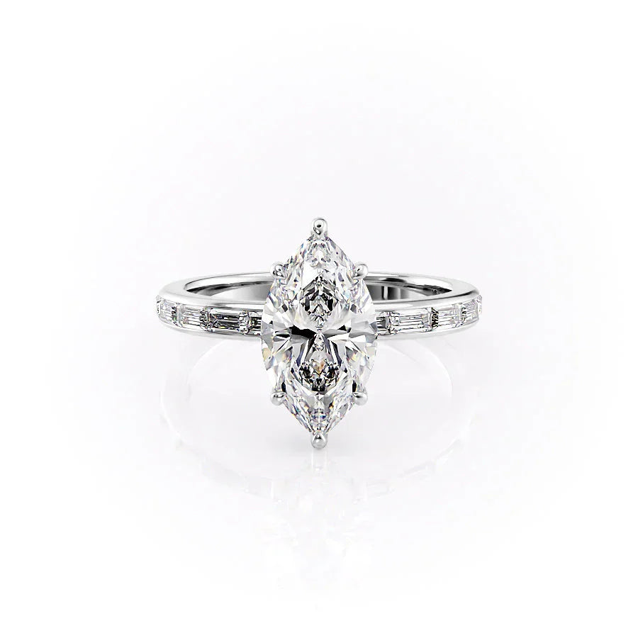 The Jennifer Set With A 3 Carat Marquise Moissanite