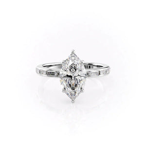 The Jennifer Set With A 2.5 Carat Marquise Lab Diamond