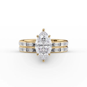 The Jennifer Set With A 1.5 Carat Marquise Lab Diamond