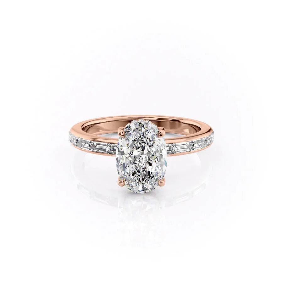 The Jennifer Set With A 3.5 Carat Oval Moissanite