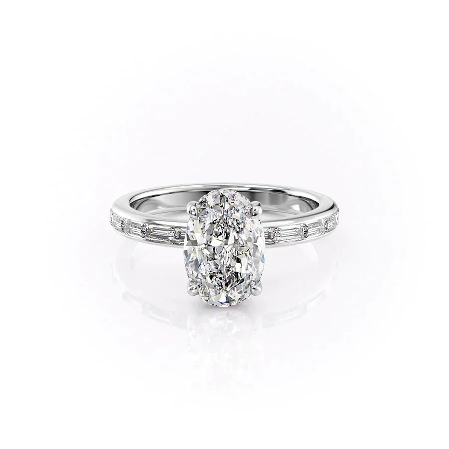 The Jennifer Set With A 2.5 Carat Oval Lab Diamond