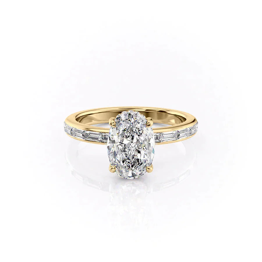 The Jennifer Set With A 1.5 Carat Oval Moissanite
