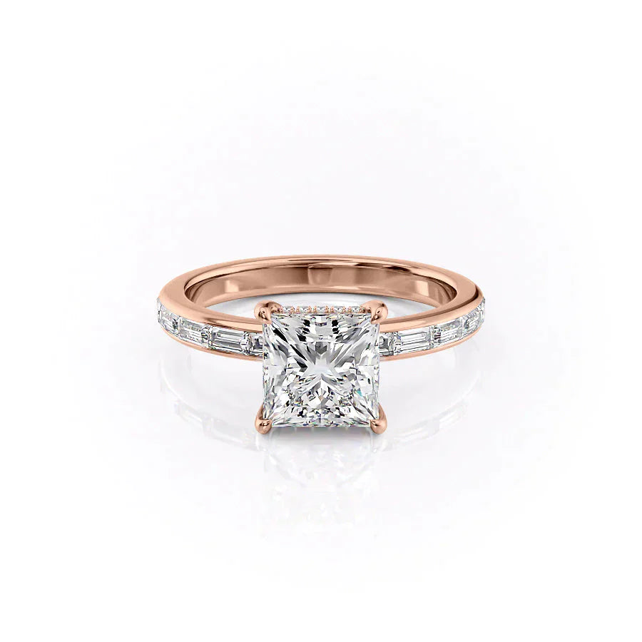 The Jennifer Set With A 1.5 Carat Princess Moissanite