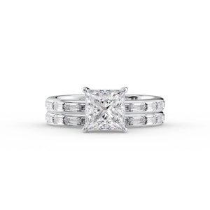 The Jennifer Set With A 1.5 Carat Princess Moissanite