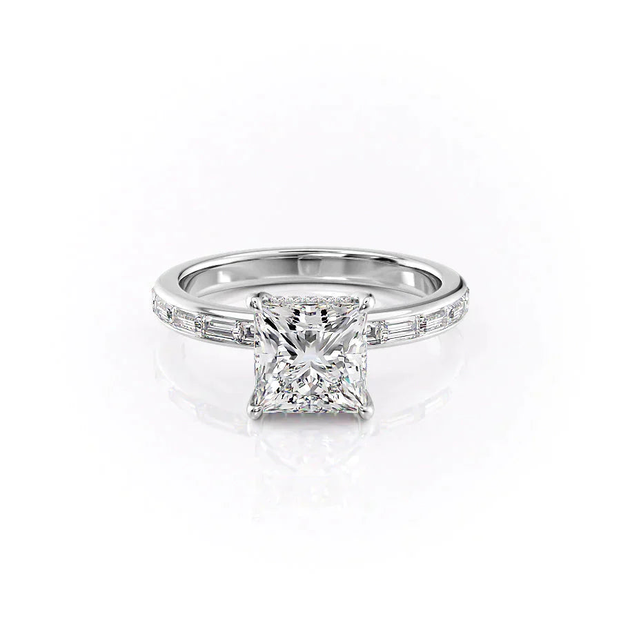 The Jennifer Set With A 2.5 Carat Princess Lab Diamond