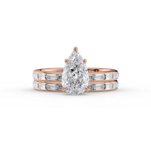 The Jennifer Set With A 3.5 Carat Pear Moissanite