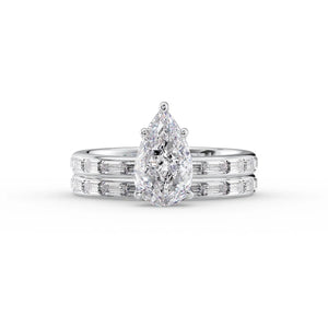 The Jennifer Set With A 1.5 Carat Pear Moissanite