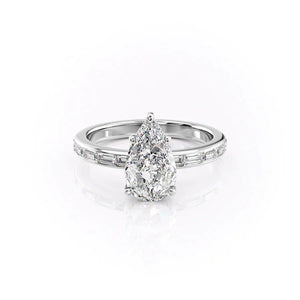 The Jennifer Set With A 4.5 Carat Pear Moissanite