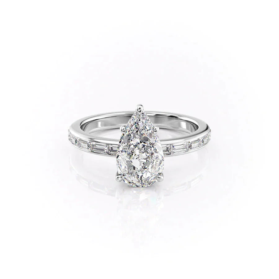 The Jennifer Set With A 3.5 Carat Pear Moissanite