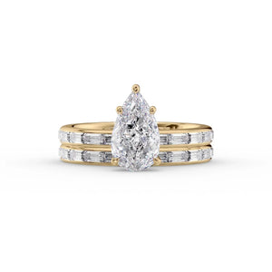 The Jennifer Set With A 1.5 Carat Pear Lab Diamond