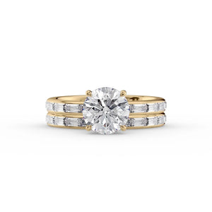 The Jennifer Set With A 3 Carat Round Lab Diamond