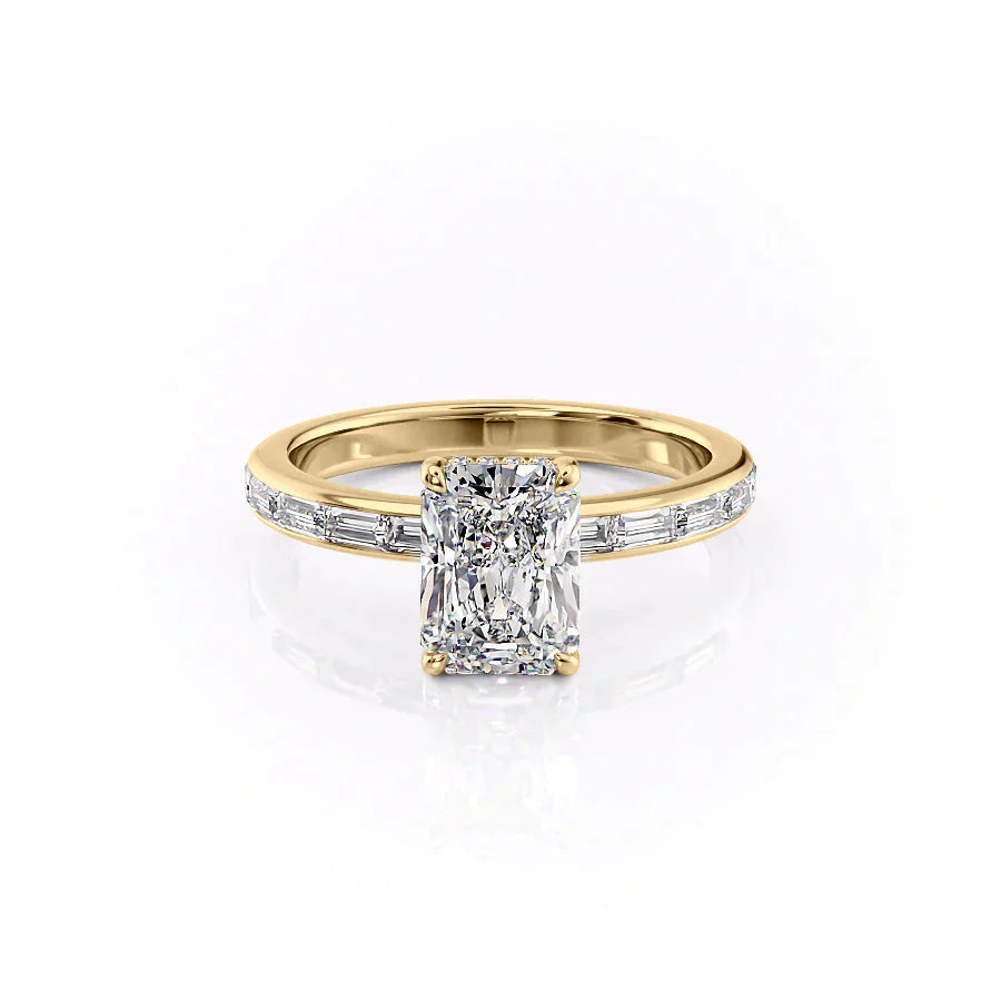 The Jennifer Set With A 1.5 Carat Radiant Lab Diamond