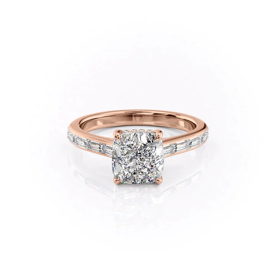 The Monica Set With A 2.5 Carat Cushion Lab Diamond