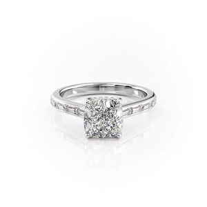 The Monica Set With A 1.5 Carat Cushion Lab Diamond