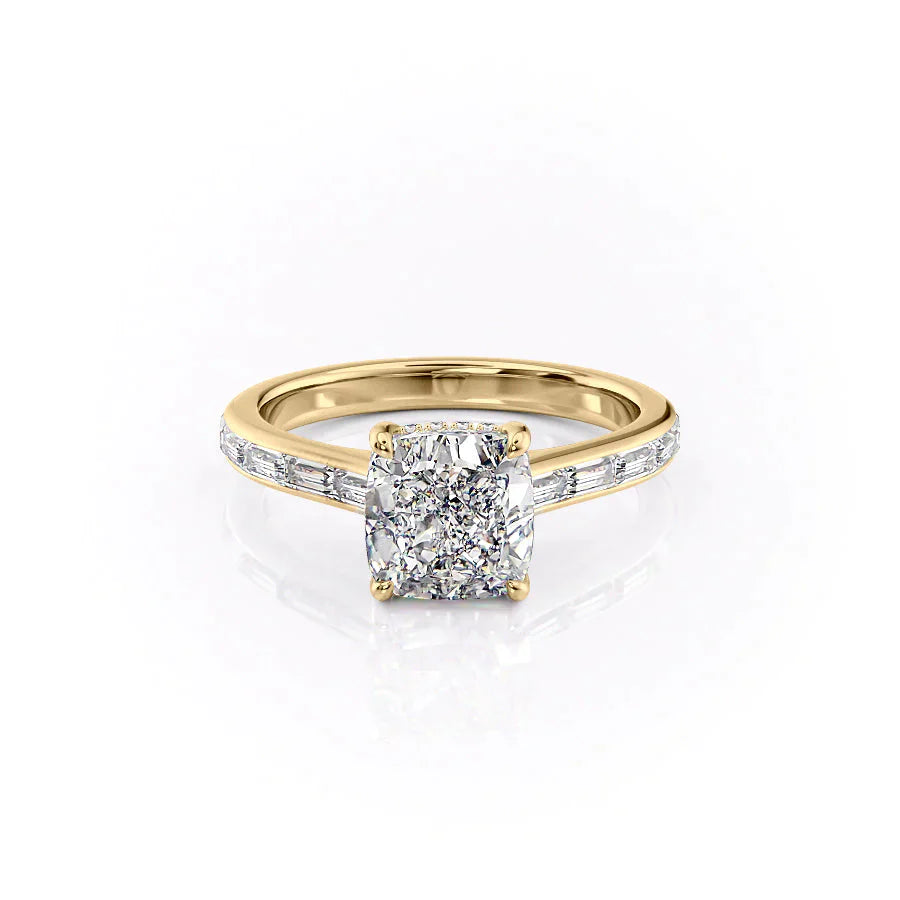 The Monica Set With A 2 Carat Cushion Lab Diamond
