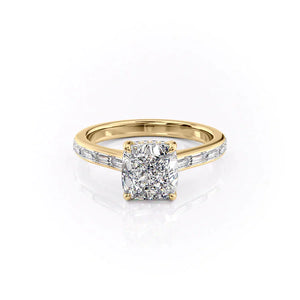 The Monica Set With A 3 Carat Cushion Moissanite
