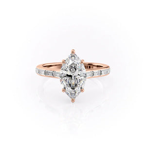 The Monica Set With A 2.5 Carat Marquise Moissanite