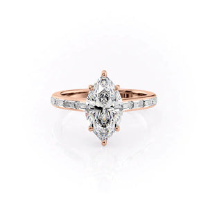 The Monica Set With A 1.5 Carat Marquise Lab Diamond