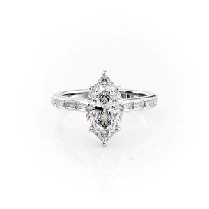 The Monica Set With A 2.5 Carat Marquise Lab Diamond