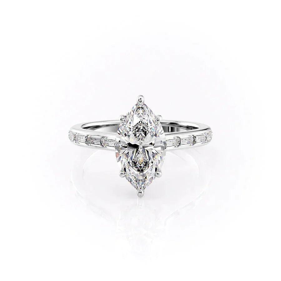 The Monica Set With A 3 Carat Marquise Lab Diamond