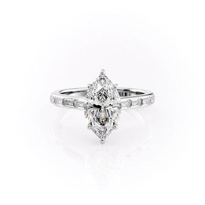 The Monica Set With A 1.5 Carat Marquise Moissanite